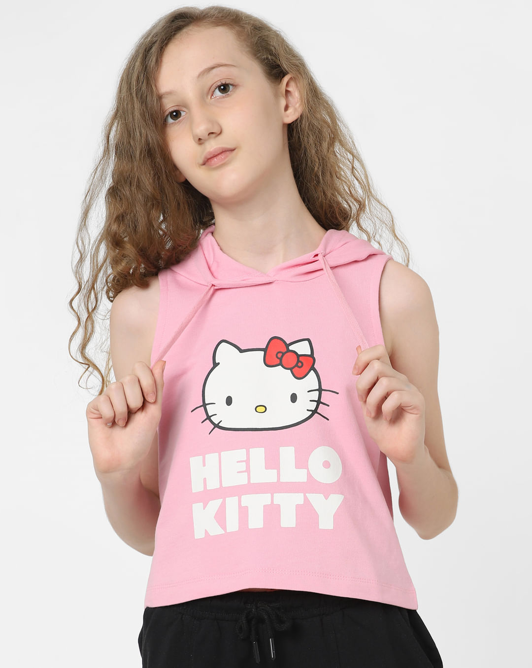 Buy X Hello Kitty Pink Sleeveless Hoodie for Girls Online at KIDS ONLY ...