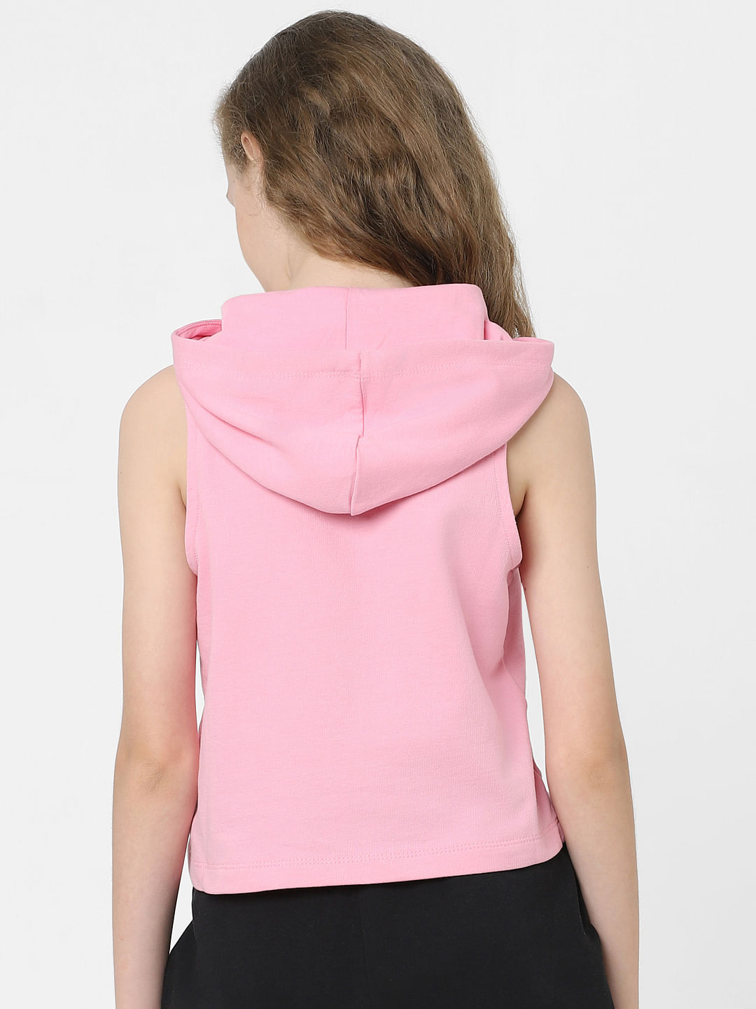 Pink on sale sleeveless hoodie