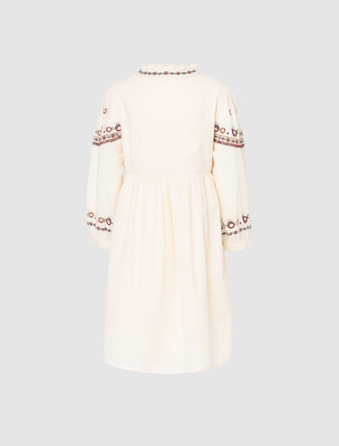 Beige Embroidered Dress