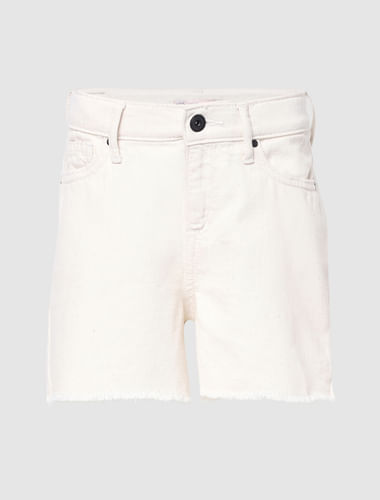 Girls Off-White Denim Bermuda Shorts