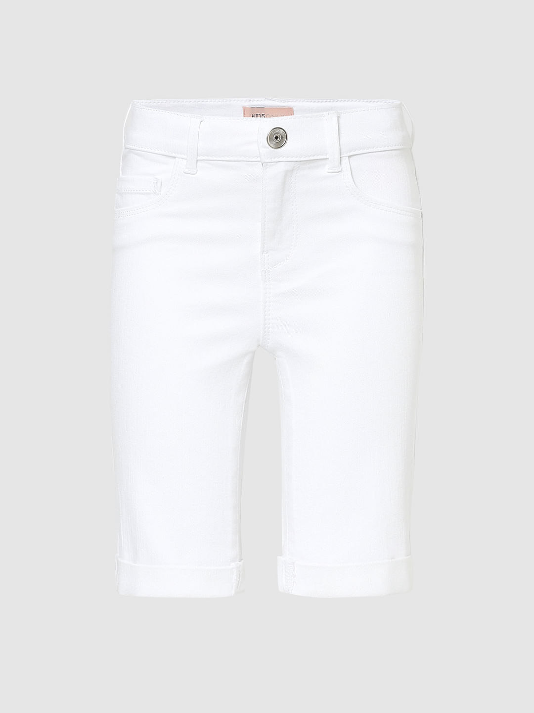High Waist Denim shorts - White - Ladies | H&M IN
