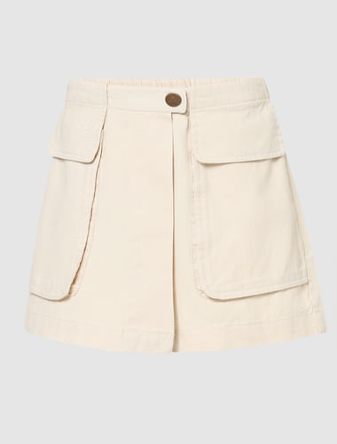 Girls Beige Bermuda Divider Skirt