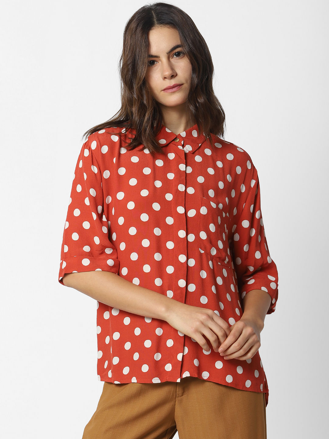 polka dot print top