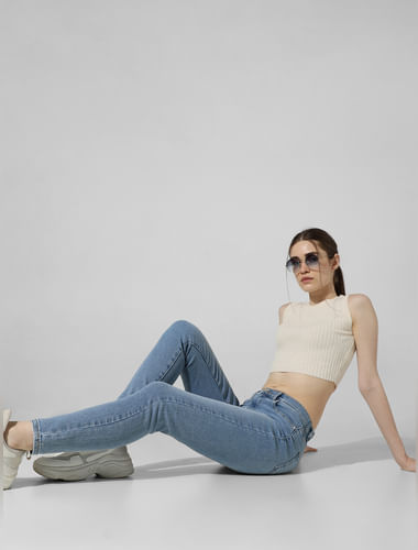 Buy Light Blue Mid Rise Skinny Jeans for Women Online