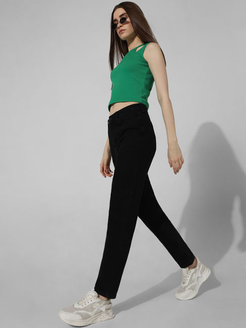 Black High Rise Emily Straight Fit Jeans