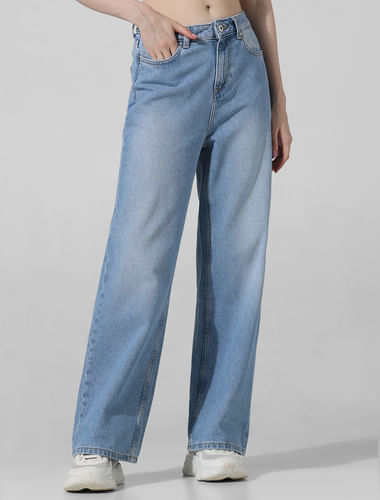 Regular Bottom Ladies Blue Wide Leg Denim Jeans, Waist Size: 32 at Rs  250/piece in Mumbai