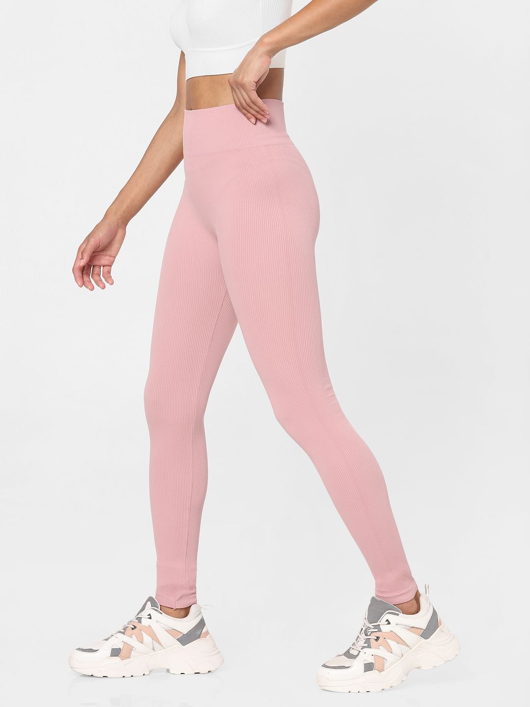 Pink 2024 ribbed leggings