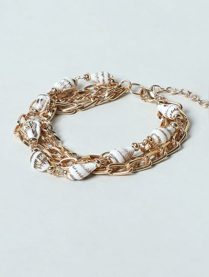Gold & White Shell Bracelet 