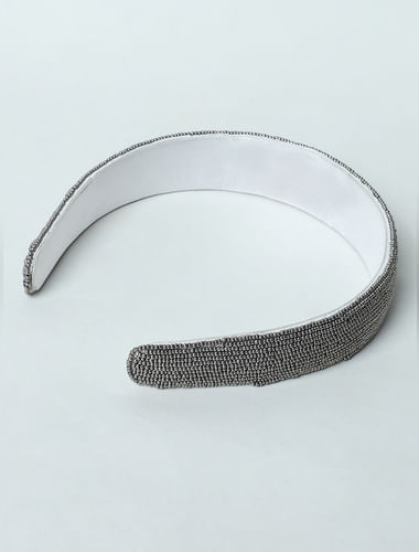 Grey Beaded Headband