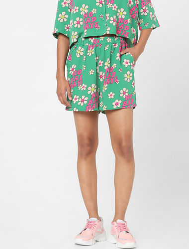 Green Floral Co-ord Shorts