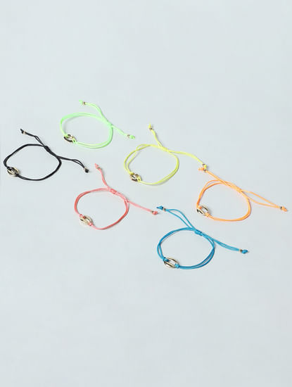 Multi-coloured Bracelets - Pack of 6