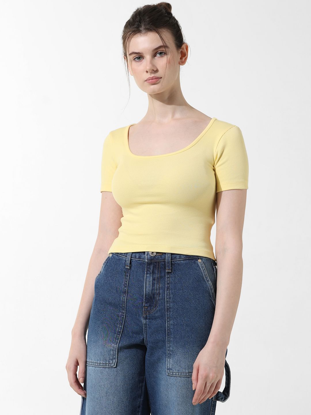 Fitted yellow top online