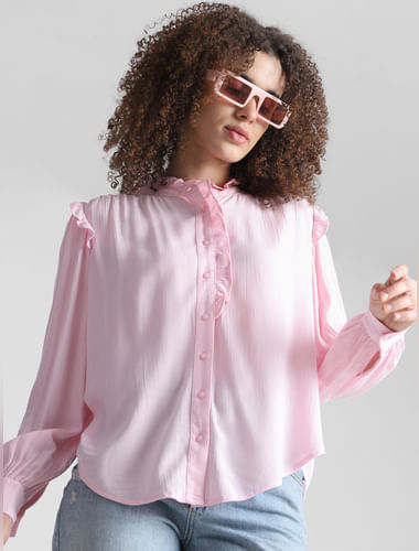 Pink Frill Trimmed Shirt