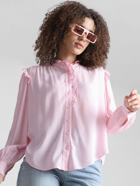 Pink Frill Trimmed Shirt
