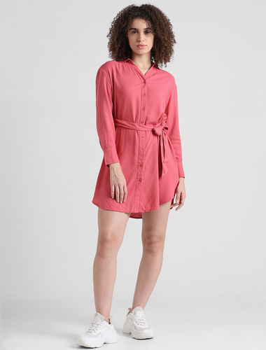 Pink Short Shirt Dress