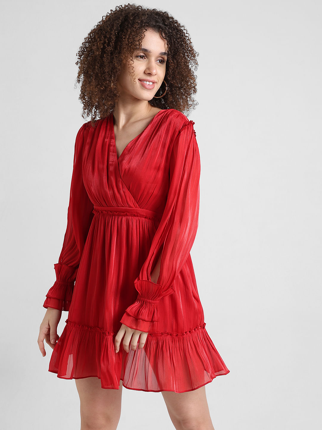 Emily ruffle flare dress best sale