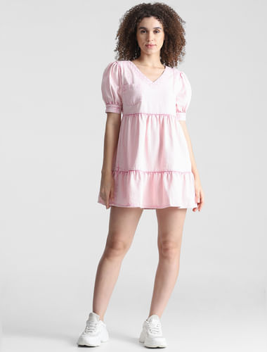 Pink Washed Tiered Dress