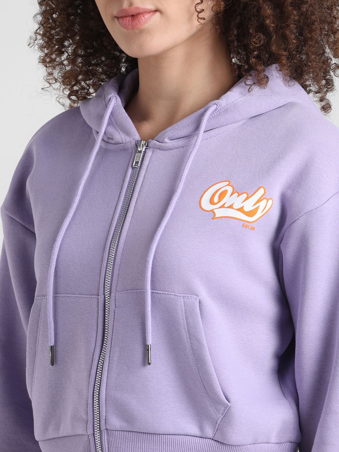 Lavender Zip Up Hooded Sweatshirt