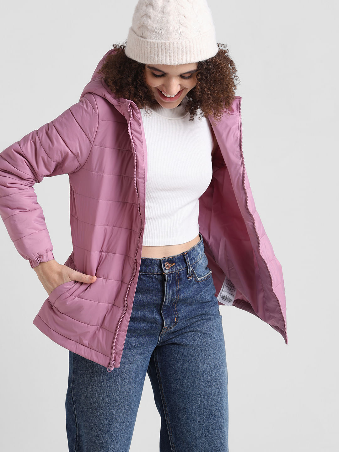 Only pink sales puffer jacket