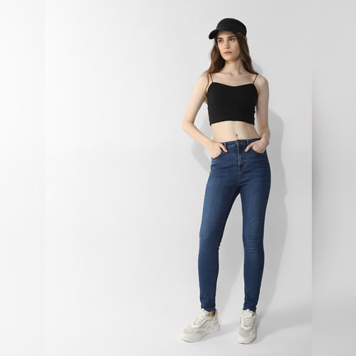 

ONLY Blue Mid Rise Skinny Fit Jeans