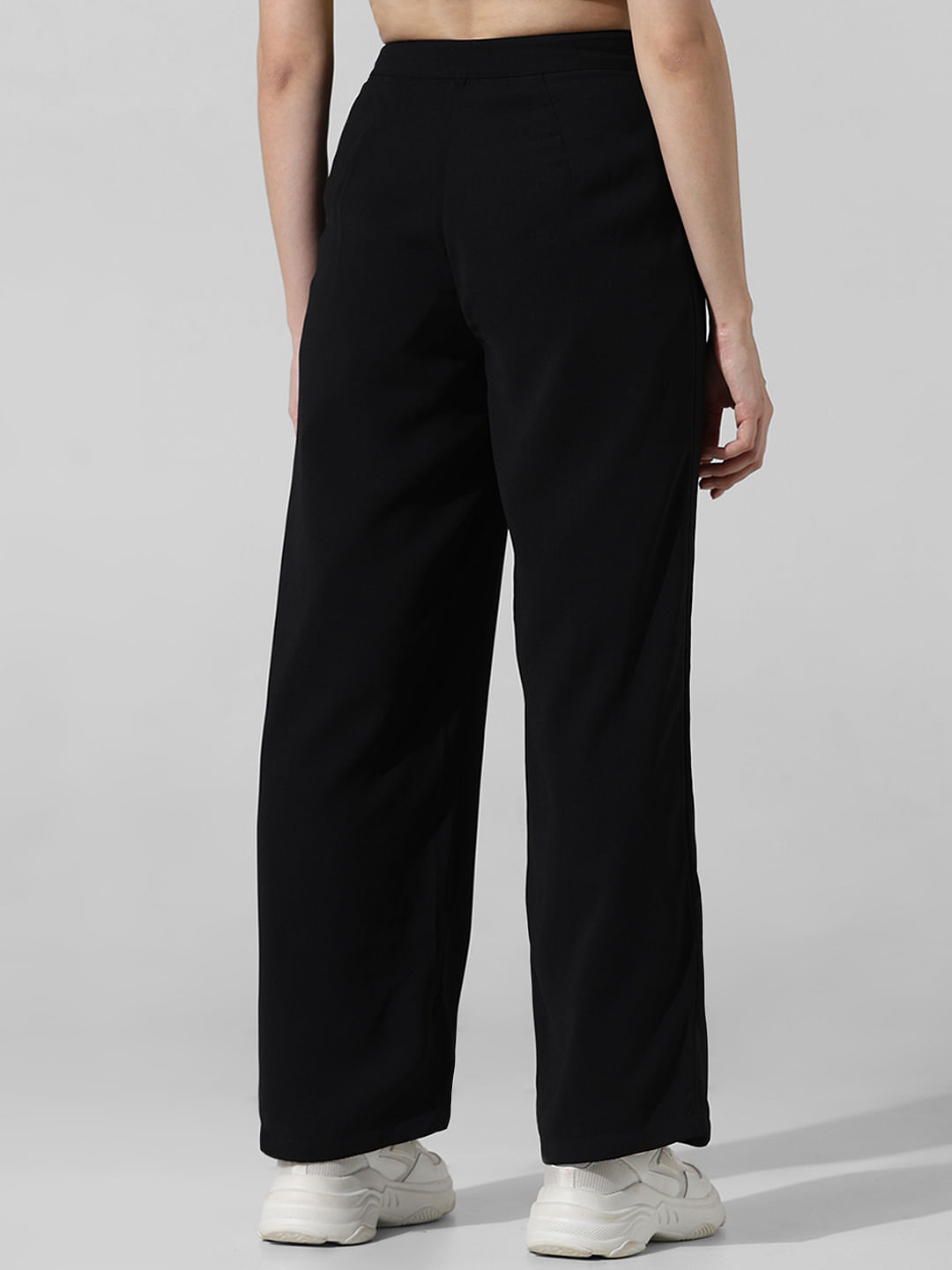 Black High Rise Wide Leg Pants|213555601-Black