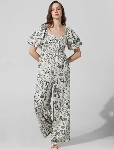 Exquisite Outing Pink Floral Print Tie-Strap Wide-Leg Jumpsuit