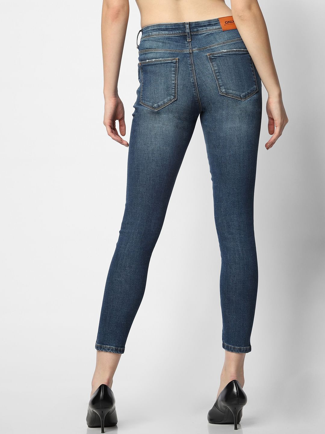 cut skinny jeans