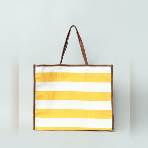 ONLY Yellow Striped Shopper