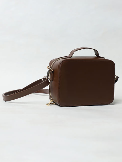Brown Boxy Crossbody Bag