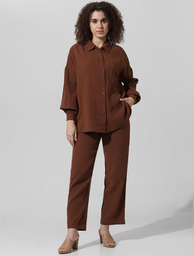 Brown Korean straight check pants, Loose Fit at Rs 380/piece in