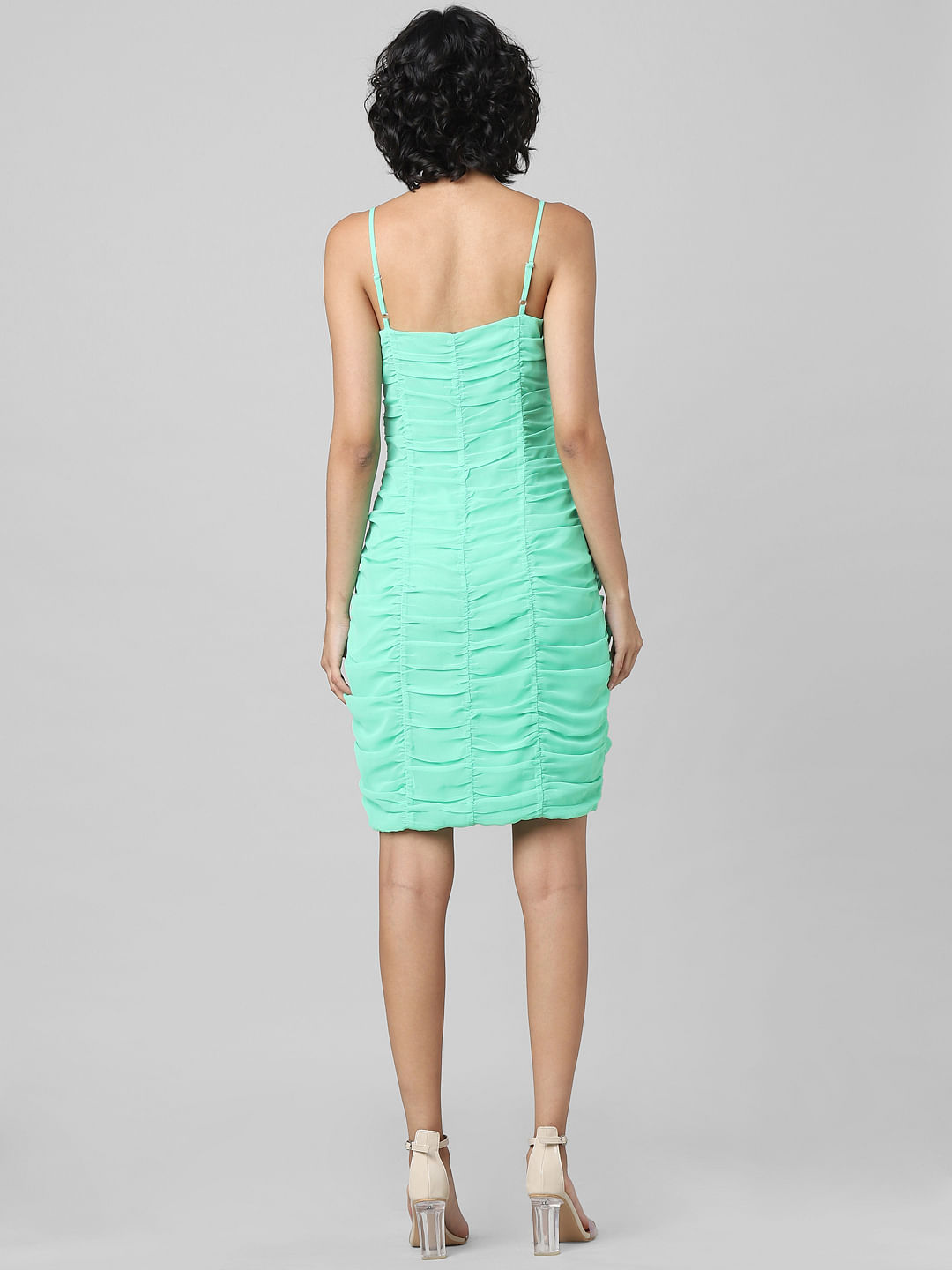 Green Ruched Bodycon Dress