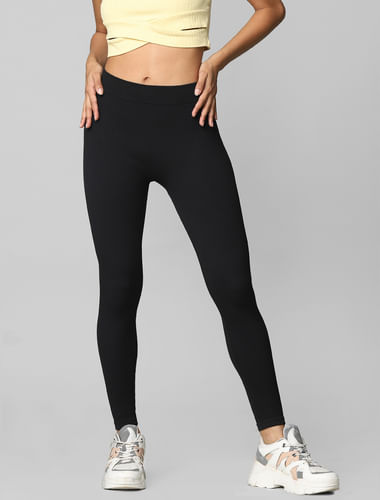 Buy Slit Front Flare Leggings Black High Waisted Tights Workout Slits Yoga  Pants Spandex Size S M L XL XXL With Regular & Long Tall Online in India 