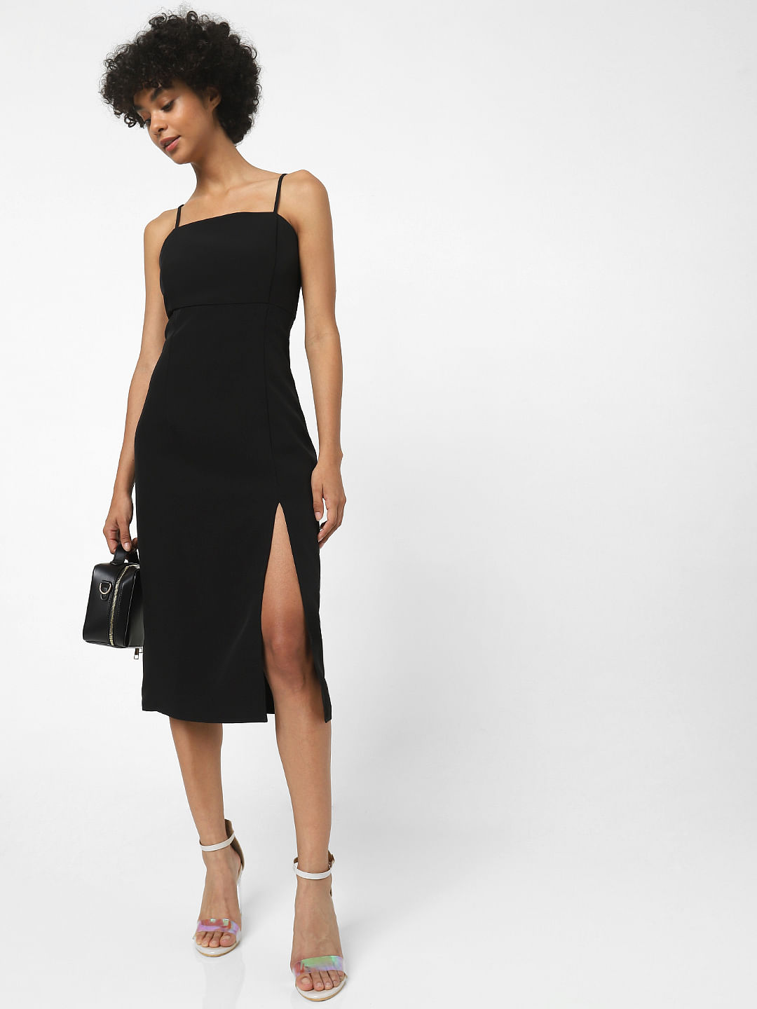 COLOR CAPITAL Black Slim Fit Midi Dress