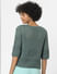 Green Pointelle Knit Top
