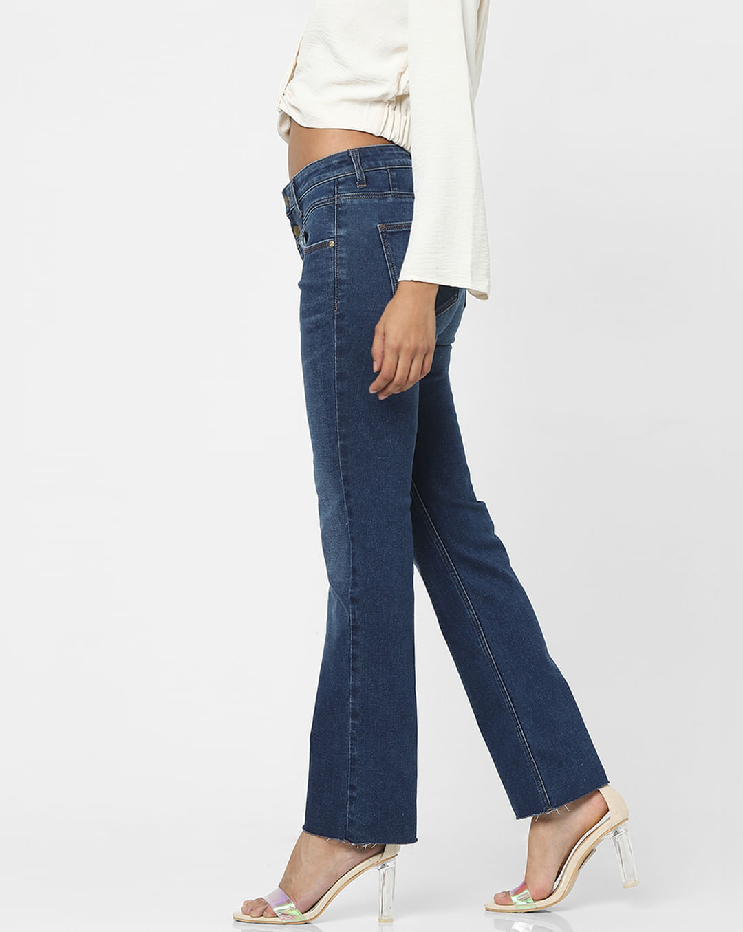 Buy Blue High Rise Flared Jeans For Women Online - ONLY