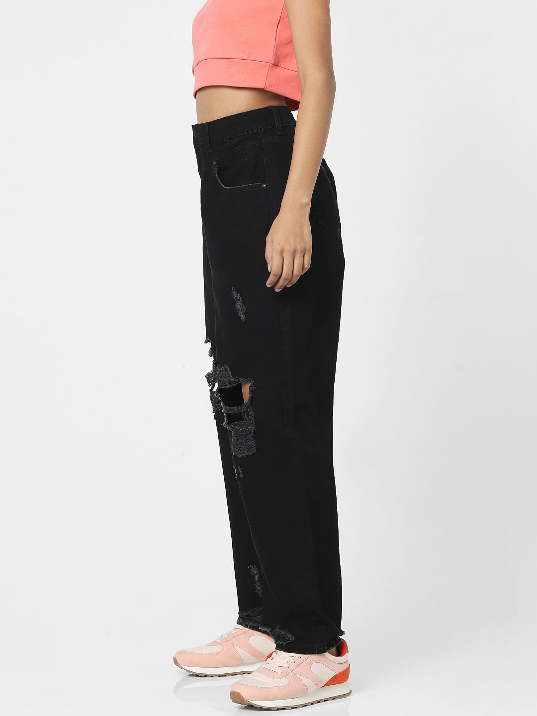 High waisted clearance black boyfriend jeans