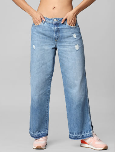 Wideleg mid-rise jeans - Women