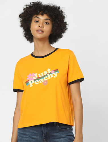 Orange Graphic Print T-shirt