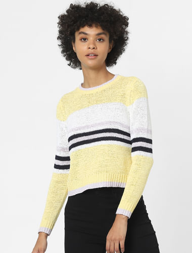 Yellow Colourblocked Pullover