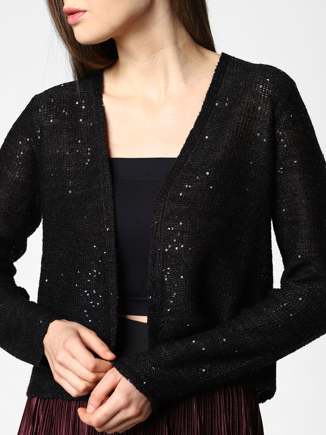 black embellished cardigan