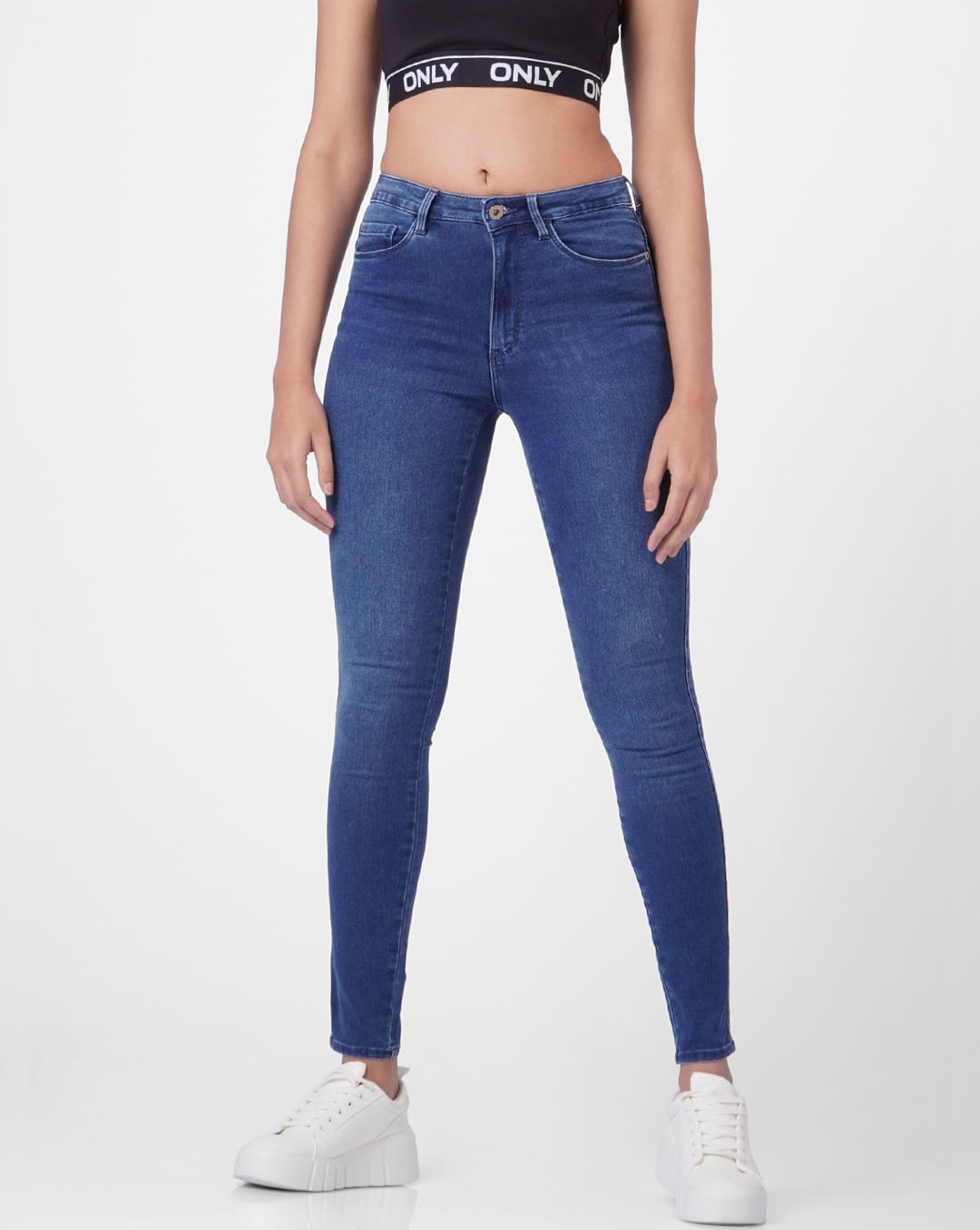 Buy Blue High Rise Skinny Jeans For Women -