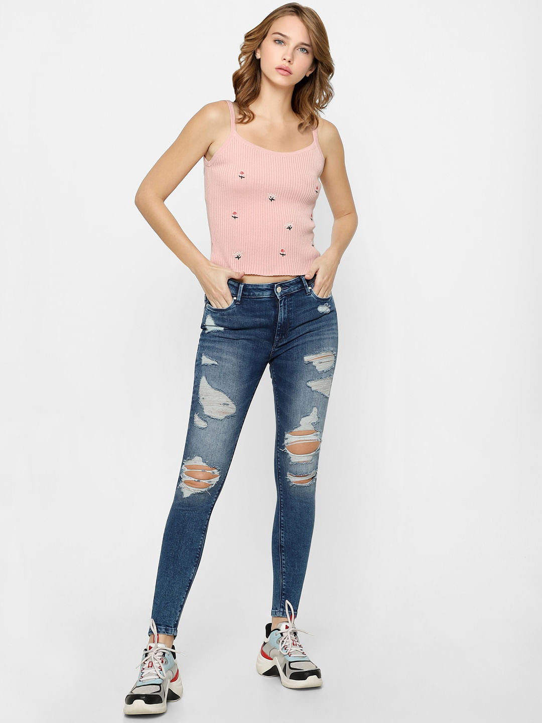 KanCan Mid Rise Distressed Skinny Jeans for Women – Glik's