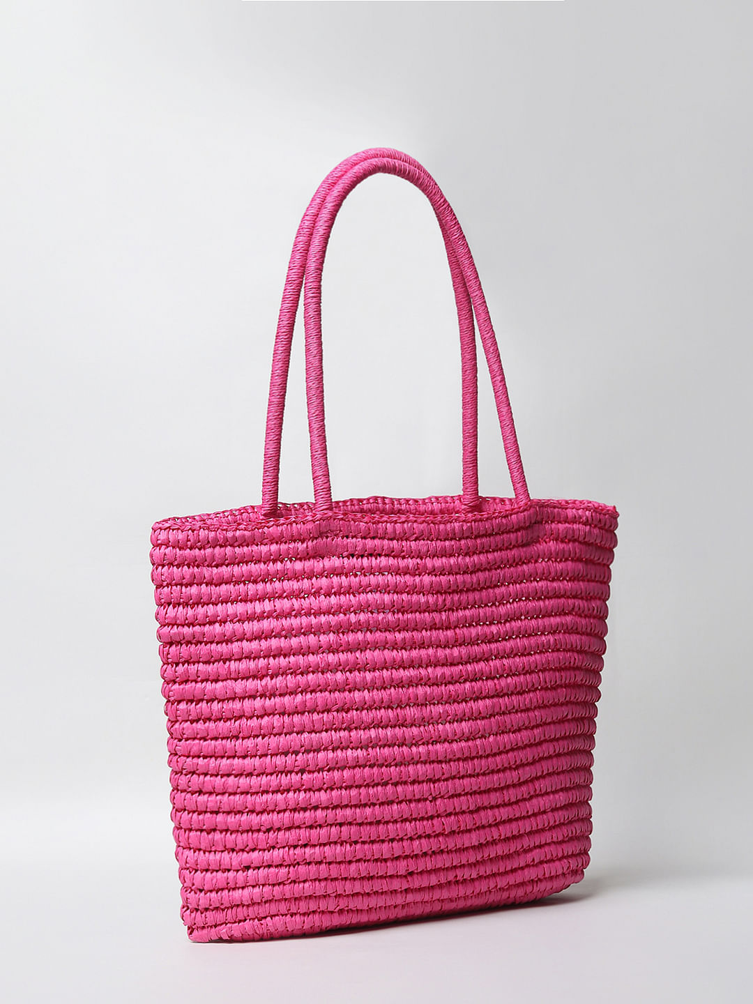 Hot pink clearance straw bag