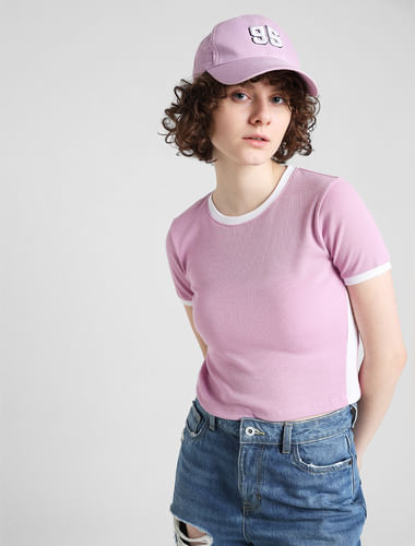 Lavender Ribbed Cropped Top
