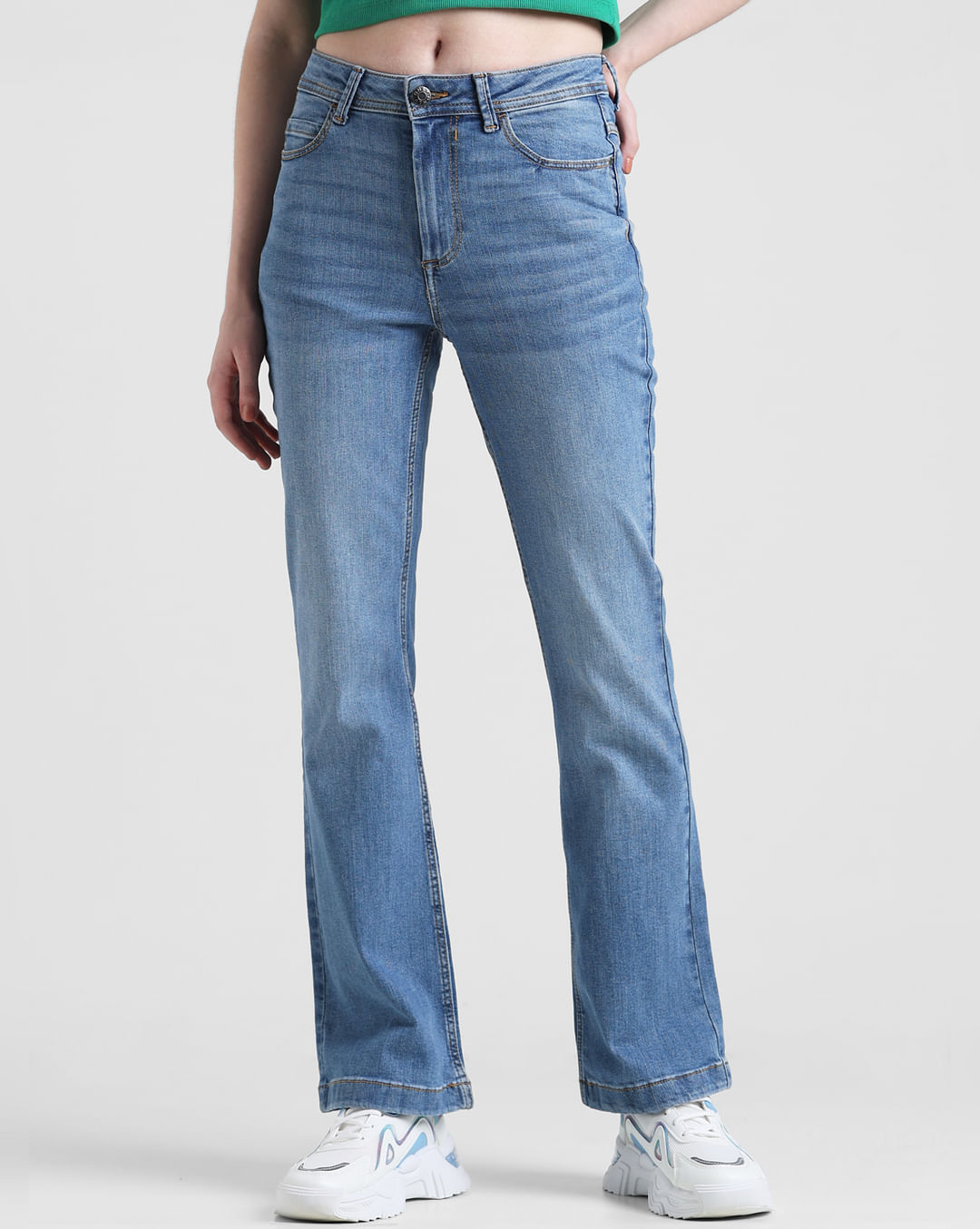 Light Blue High Rise Flared Jeans