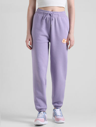 Purple Mid Rise Regular Fit Sweatpants