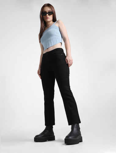 Black High Rise Paola Flared Jeans