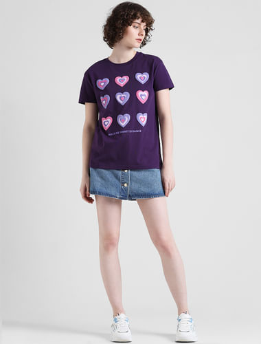 Purple Heart Printed T-shirt