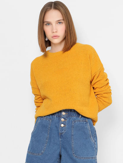 Yellow Self-Design Pullover