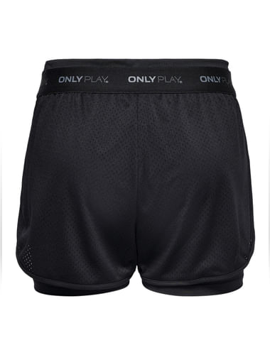 PLAY CURVY Black Double Layered Training Shorts
